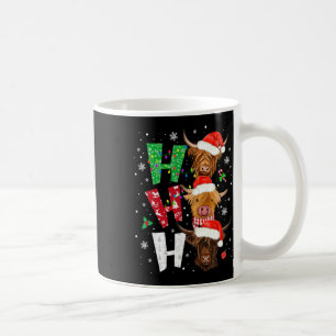 Scottish Cow Print Ho Ho Ho Christmas Pajamas Coffee Mug