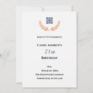 Scottish Crest Milestone Birthday Invitation