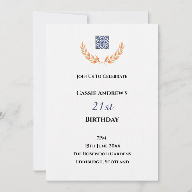 Scottish Crest Milestone Birthday Invitation (Front)