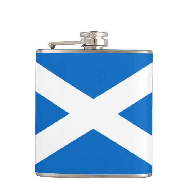 Scottish Cross Scotland Colours Hip Flask (Front)
