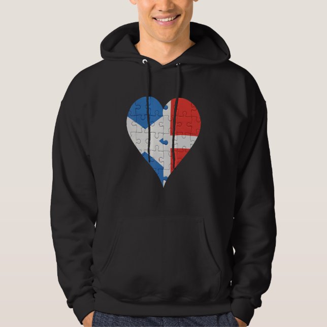 Scottish Danish Flag Heart Hoodie (Front)