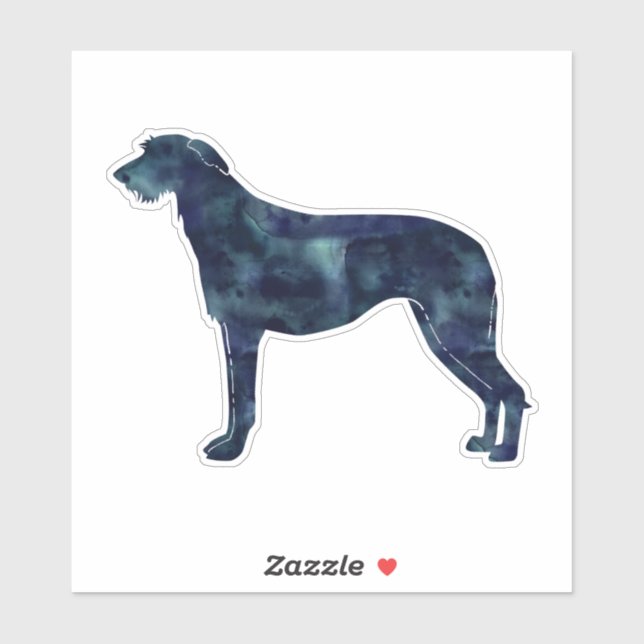 Scottish Deerhound Black Watercolor Silhouette (Sheet)