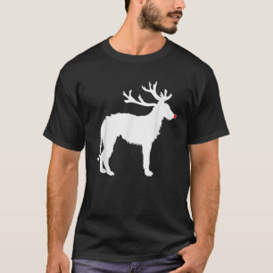 Scottish Deerhound Christmas Nosed Reindeer  T-Shirt