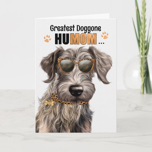 Scottish Deerhound Dog Greatest HuMOM Mother's Day Holiday Card (Front)