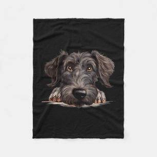 Scottish Deerhound Dog Mum Dad Peeking Puppy Fleece Blanket