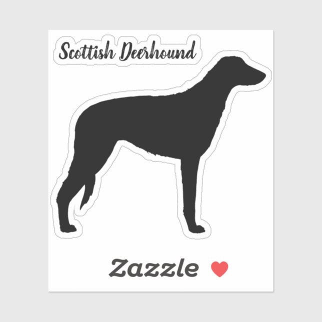 Scottish Deerhound Dog Silhouette Vinyl Sticker (Sheet)