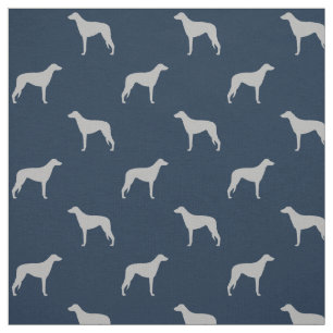 Scottish Deerhound Dog Silhouettes Patterned Fabric