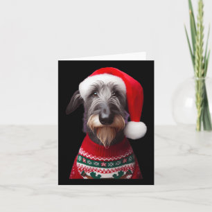 Scottish Deerhound Dog With Santa Hat Christmas Xm Card