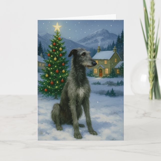 Scottish Deerhound Holiday Card (Front)
