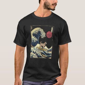 Scottish Deerhound Japanese Kanagawa Wave Surf Do T-Shirt