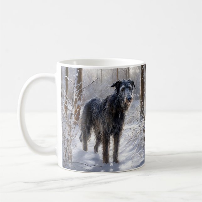 Scottish Deerhound Let It Snow Christmas Coffee Mug (Left)