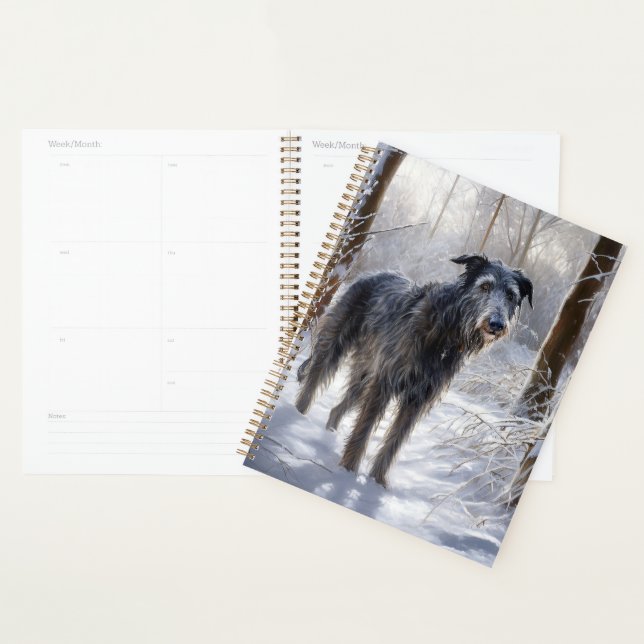 Scottish Deerhound Let It Snow Christmas Planner (Display)