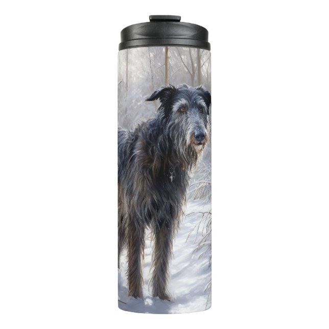 Scottish Deerhound Let It Snow Christmas Thermal Tumbler (Front)