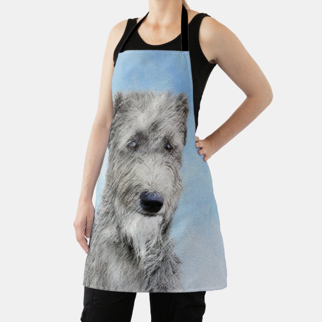 Scottish Deerhound Painting - Cute Original Dog Ar Apron (Insitu)