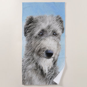 Scottish Deerhound Painting - Cute Original Dog Ar Beach Towel