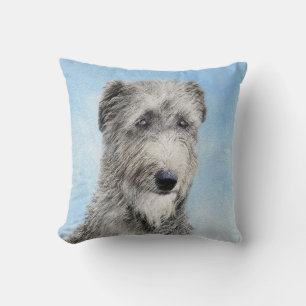 Scottish Deerhound Painting - Cute Original Dog Ar Cushion