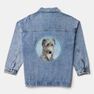 Scottish Deerhound Painting - Cute Original Dog Ar Denim Jacket