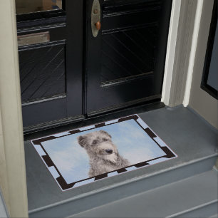 Scottish Deerhound Painting - Cute Original Dog Ar Doormat