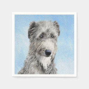 Scottish Deerhound Painting - Cute Original Dog Ar Napkin