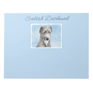 Scottish Deerhound Painting - Cute Original Dog Ar Notepad