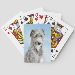 Scottish Deerhound Painting - Cute Original Dog Ar Playing Cards