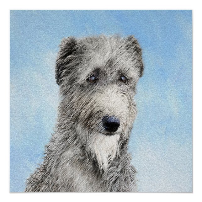 Scottish Deerhound Painting - Cute Original Dog Ar Poster (Front)