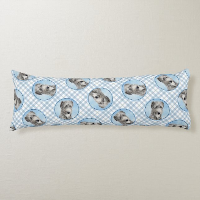 Scottish Deerhound Painting Grey Original Dog Art Body Cushion (Front)