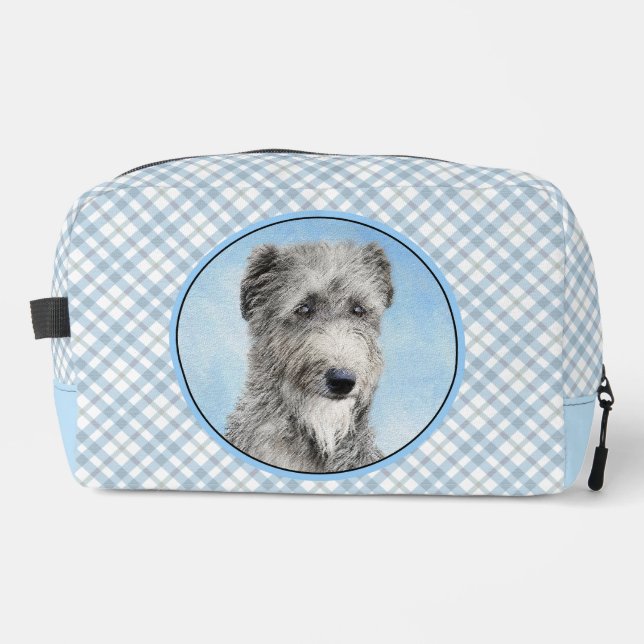 Scottish Deerhound Painting Grey Original Dog Art Dopp Kit (Front)