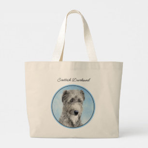Scottish Deerhound Painting Grey Original Dog Art Large Tote Bag