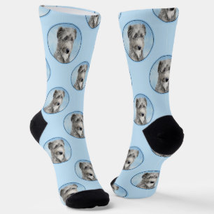 Scottish Deerhound Painting Grey Original Dog Art Socks