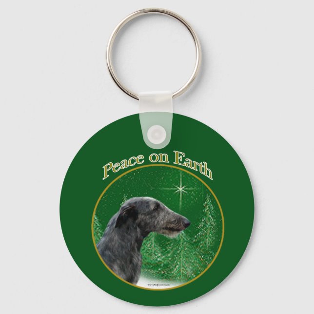Scottish Deerhound Peace Key Ring (Front)