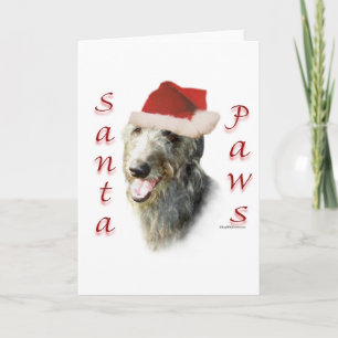 Scottish Deerhound Santa Paws Holiday Card