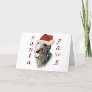 Scottish Deerhound Santa Paws Holiday Card