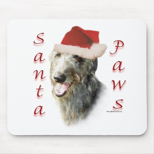 Scottish Deerhound Santa Paws Mouse Mat (Front)