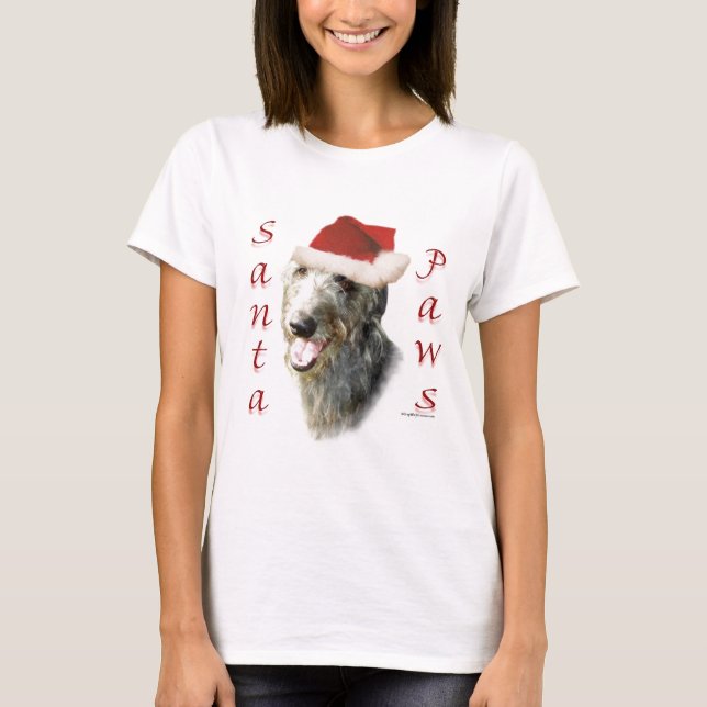 Scottish Deerhound Santa Paws T-Shirt (Front)