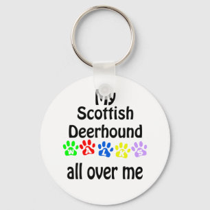 Scottish Deerhound Walks Design Key Ring