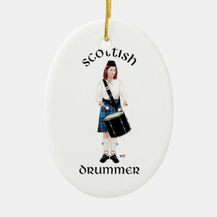 Scottish Drummer - Blue Kilt Ceramic Tree Decoration