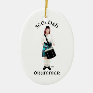 Scottish Drummer - Turquoise Ceramic Tree Decoration