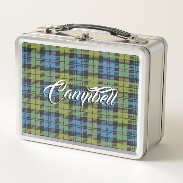 Scottish Eats! Campbell Family Tartan Plaid Metal Lunch Box (Front)