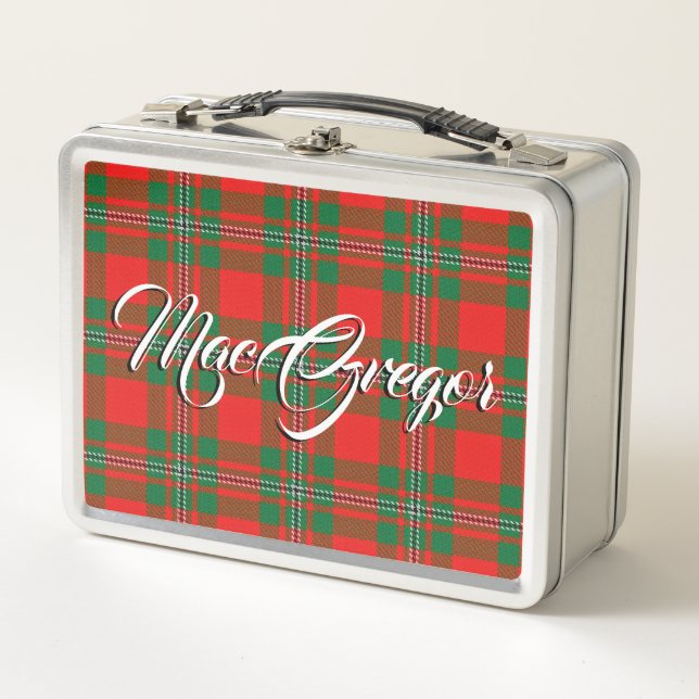 Scottish Eats! Clan Gregor MacGregor Tartan Plaid Metal Lunch Box (Front)