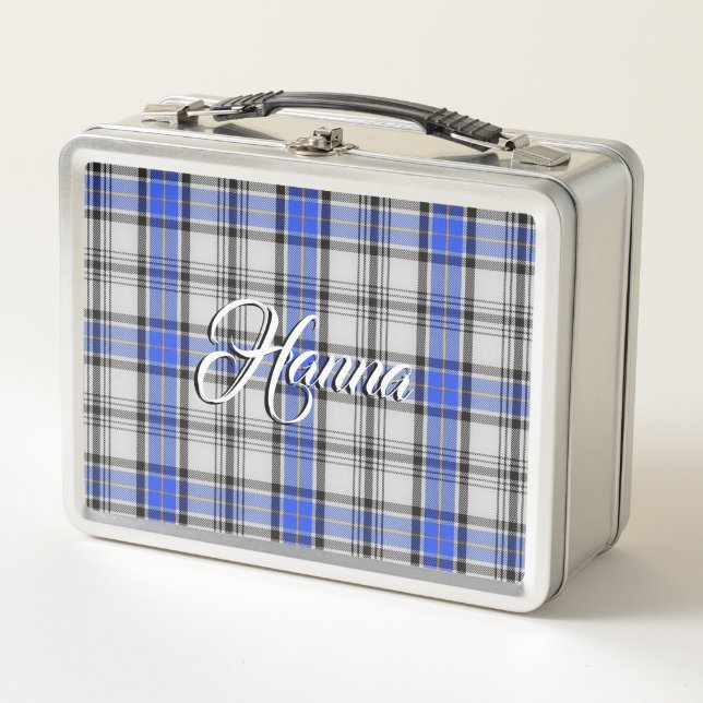 Scottish Eats! Clan Hannay Tartan Plaid Metal Lunch Box (Front)