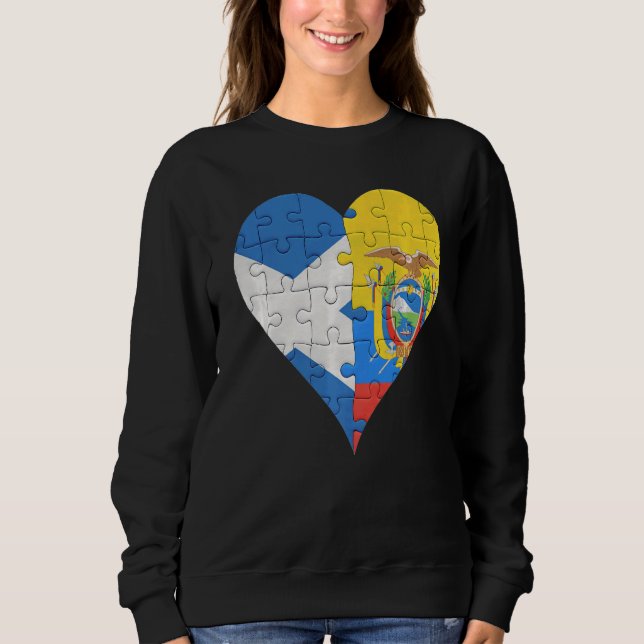 Scottish Ecuadorian Flag Heart Sweatshirt (Front)