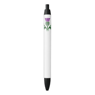 Scottish emblem thistle black ink pen