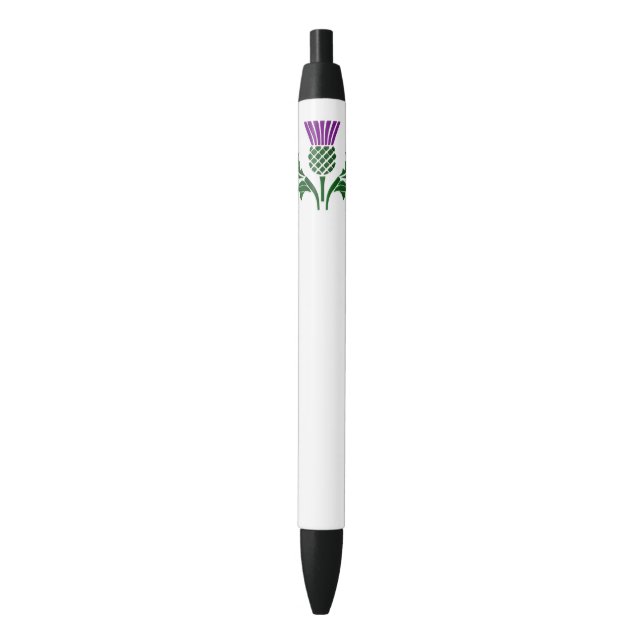 Scottish emblem thistle black ink pen (Front Vertical)