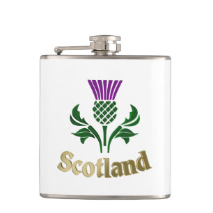 Scottish emblem thistle hip flask