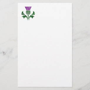 Scottish emblem thistle stationery