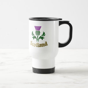 Scottish emblem thistle travel mug