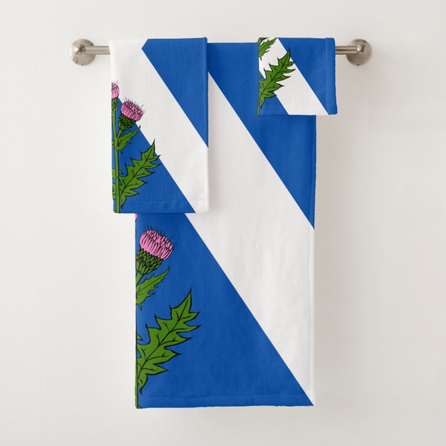Scottish flag bath towel set (Insitu)
