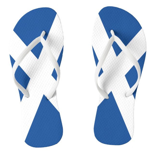 Scottish flag beach flip flops for men and women (Footbed)