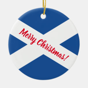 Scottish flag Christmas tree photo ornament